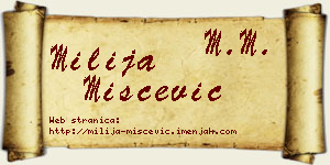 Milija Miščević vizit kartica
